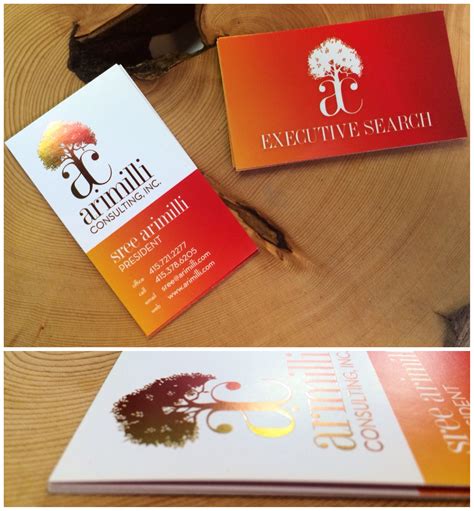 Logo & foiled business card design for consulting firm. Foil gradiates quite nicely from a ...