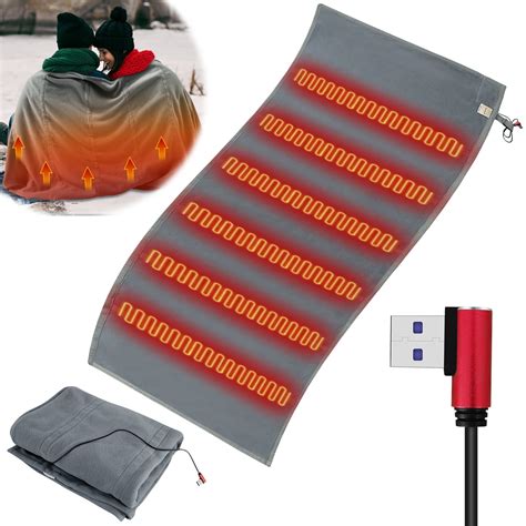 Heated Blanket Battery Operated Portable - USB Electric Throw Blanket Cordless for Camping ...