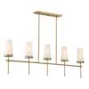 Savoy House Haynes 5-Light Warm Brass Linear Chandelier with White Opal ...