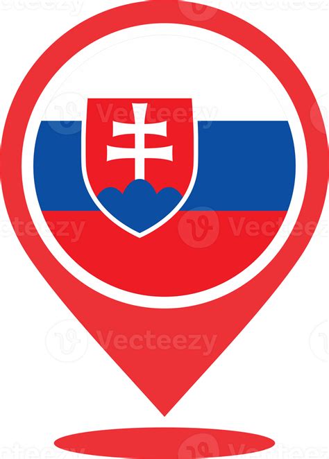 Slovakia flag pin map location 22110145 PNG