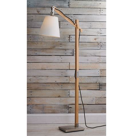 Modern Rustic Wood Arc Floor Lamp