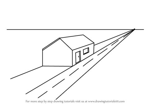 How to Draw One Point Perspective House (One Point Perspective) Step by ...