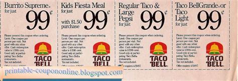 Printable Coupons 2021: Taco Bell Coupons