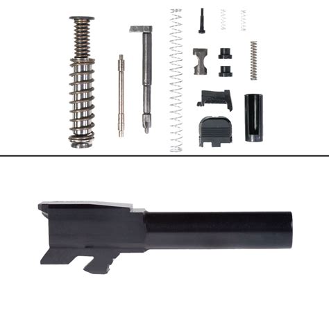 G43 Starter Kit: Glock 43 Flush Cut Crown Barrel + ELD Performance G43 Slide Parts Kit Metal ...