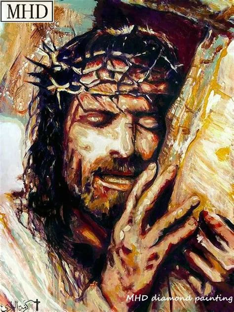 New Arrival Rhinestone 5d Diy Diamond Painting Cross Stitch Jesus ...