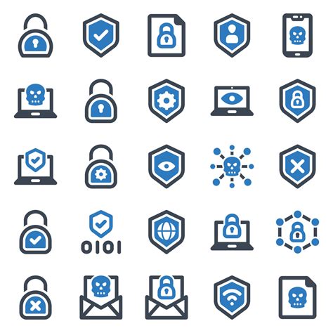 Cyber Security icon set - vector illustration . cyber, crime, security, protection, hacker ...