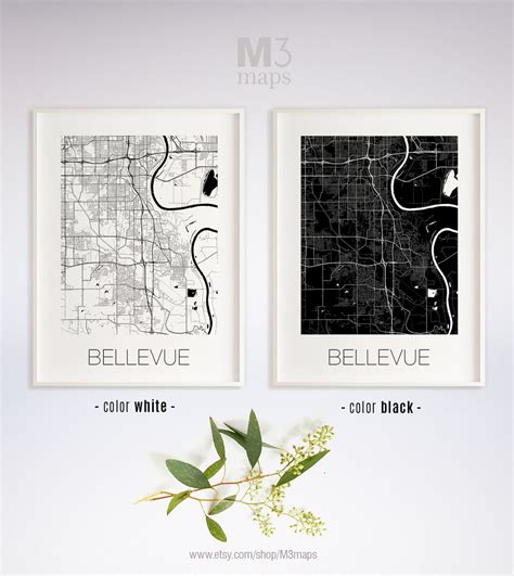 Bellevue Nebraska Bellevue NE Map Bellevue Map Bellevue | Etsy