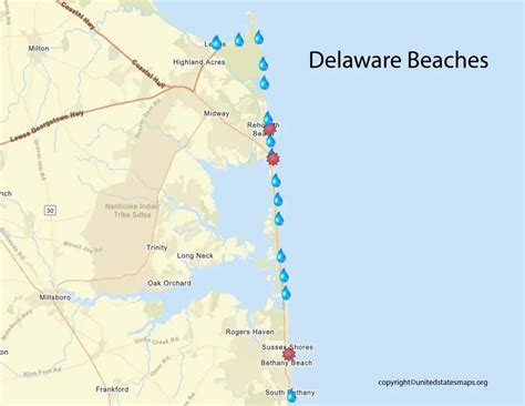 Delaware Beaches Map | Map of Delaware Beaches