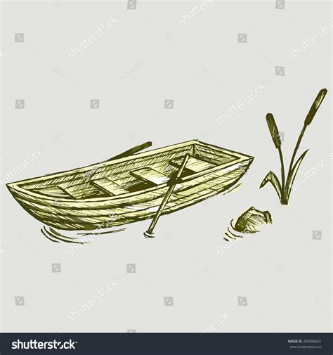 Wooden Boat Vector Image Stock Vector (Royalty Free) 295089641 ...