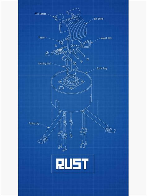 "Rust Turret Blueprint" Poster by Vintage-Travler | Redbubble