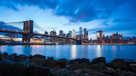 7680x4320 Brooklyn Bridge Blue Sky Buildings 8k 8k HD 4k Wallpapers ...