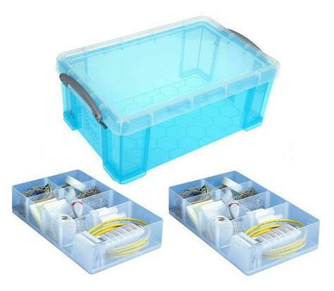 Really Useful 9L Blue Box with Two 7 Compartment Trays — Gemini Storage Solutions