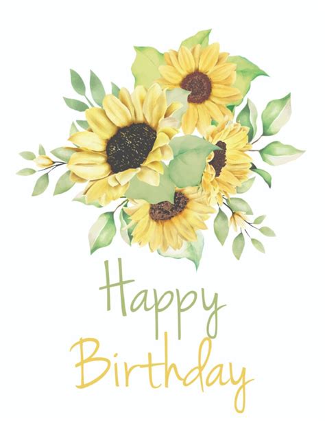 Free Happy Birthday Sunflowers (Images to Print)