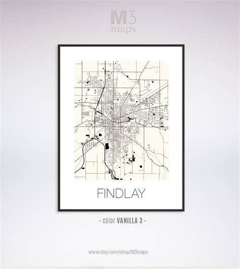 Findlay Ohio Findlay OH Map Findlay Map Findlay Print - Etsy