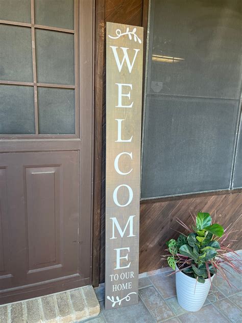 Welcome to our home Porch Sign Welcome Sign Welcome Porch | Etsy