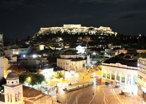 Acropolis at Night, Athens, Greece Editorial Image - Image of area ...