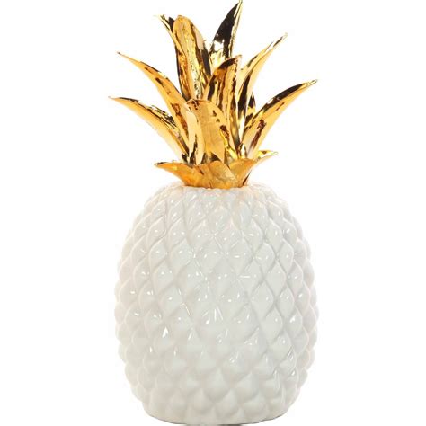 Better Homes and Gardens Decorative Ceramic Pineapple, White and Gold - Walmart.com