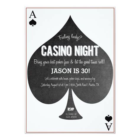 Casino Night Invitation | Zazzle.com in 2020 | Casino night invitations ...