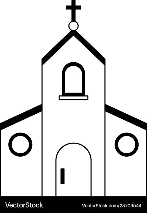 Catholic church symbol black and white Royalty Free Vector