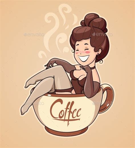 Cartoon Character for Cafe. | Coffee cartoon, Coffee illustration, Illustration