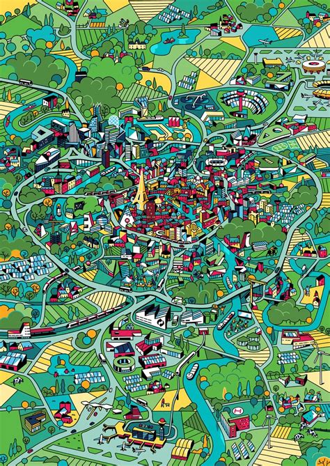 Vincent Mahé | City illustration, Illustrated map, Map art