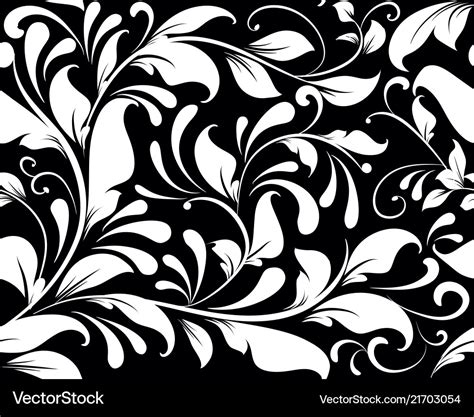 Vintage black and white floral seamless pattern Vector Image