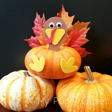 Easy Turkey Pumpkin Craft in 2020 | Pumpkin crafts, Quick halloween ...