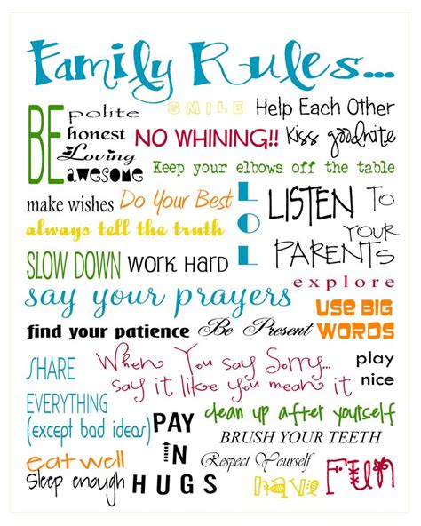 Family rules | Family rules printable, Family rules, Free printables