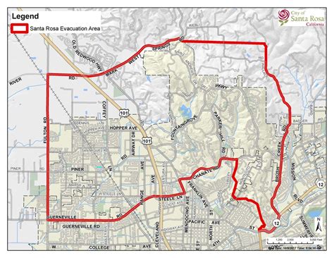 Santa Rosa Fire Map Evacuation - Map