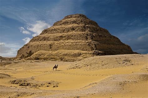 How was the first pyramid in history built?