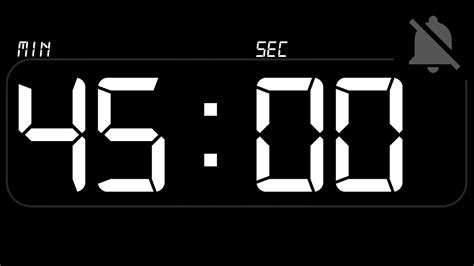 ⏰ TIMER 45 Minutes - Countdown - no Beep - YouTube