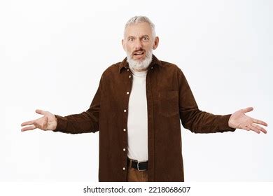 Confused Old Man Senior Guy Spread Stock Photo 2218068607 | Shutterstock