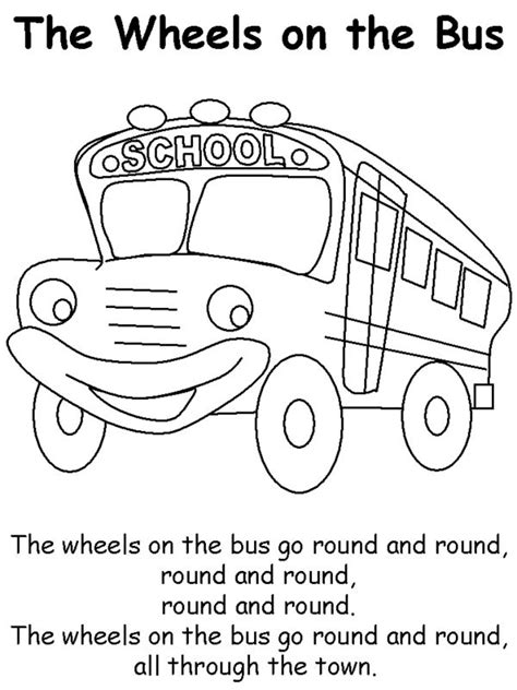 Wheels On The Bus Coloring Page | School bus crafts, Bus crafts, Magic school bus