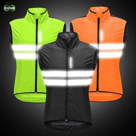 WOSAWE High Visibility Cycling Vest Reflective MTB Sleeveless Windproof Windbreaker Bike Bicycle ...