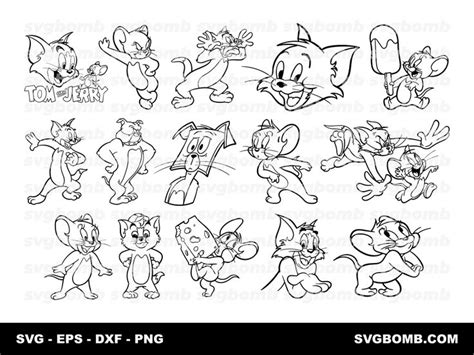 Tom And Jerry Outline SVG, Tom Clipart, Mouse Cat, Cartoon | svgbomb ...