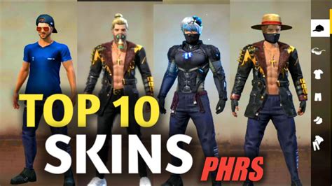 TOP 10 SKINS FREE FIRE ROUPAS DE PRO PLAYERS (PHRS) - YouTube