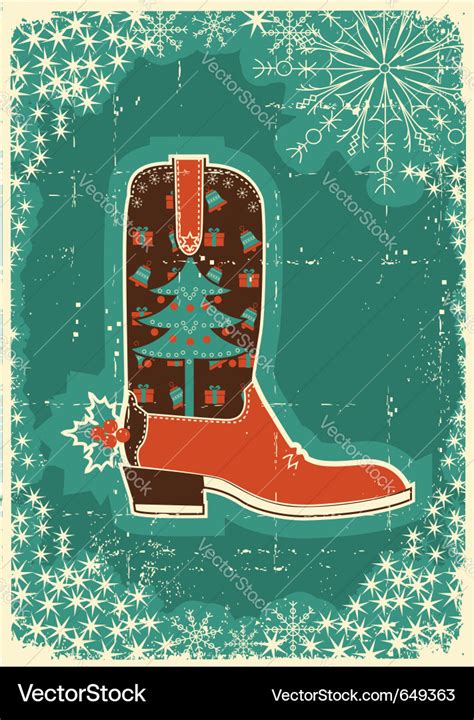 Cowboy christmas card Royalty Free Vector Image