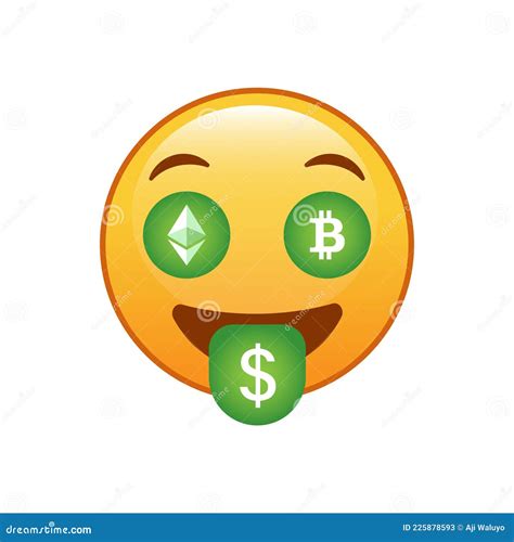 Fun Smiley Money Crypto BitCoin Emoji Stock Vector - Illustration of ...