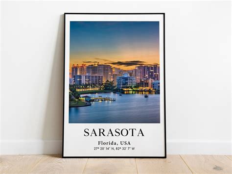 Sarasota Poster Sarasota Skyline Florida United States - Etsy