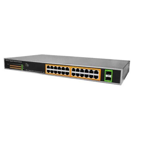 24 Port PoE Power over Ethernet Switch with 2x Gigabit Uplink Ports ...