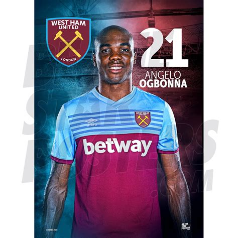 West Ham United FC Ogbonna A3 Poster 20/21