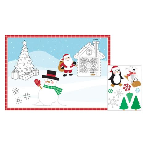 Christmas Placemat with Stickers,Pack of 8 EA - Walmart.com - Walmart.com