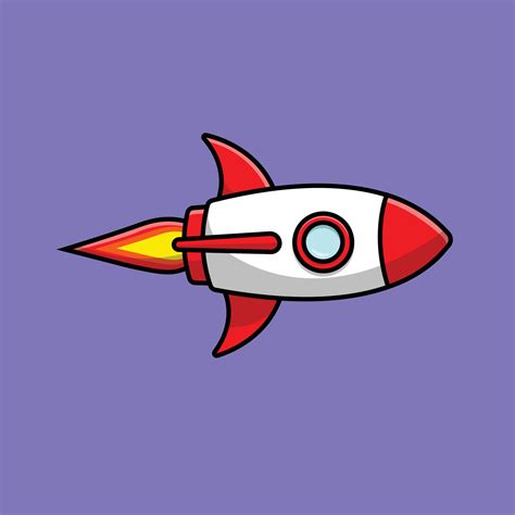 Rocket Spaceship Cartoon Vector Icon Illustration. Science Technology Icon Concept Isolated ...