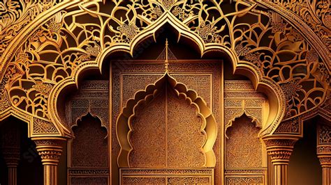 Islamic Golden Ornate Architectural Powerpoint Background For Free ...