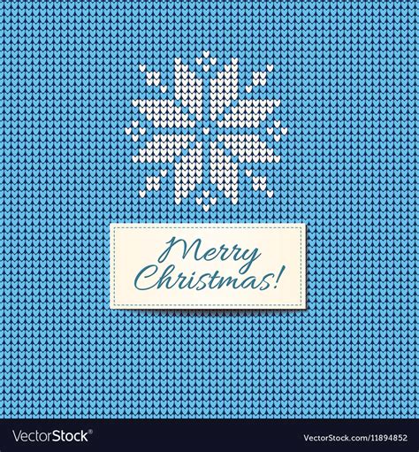 Merry christmas scandinavian knitted card Vector Image