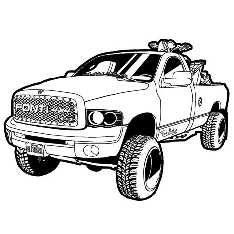 Lifted Dodge Cummins Truck Page Coloring Pages