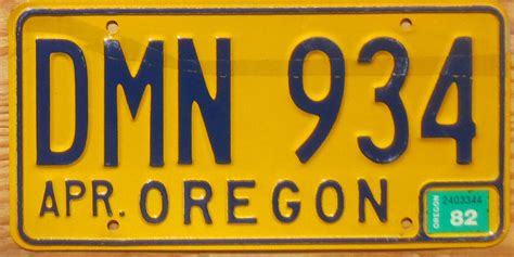 1982 Oregon exc- | Automobile License Plate Store: Collectible License Plates for Less