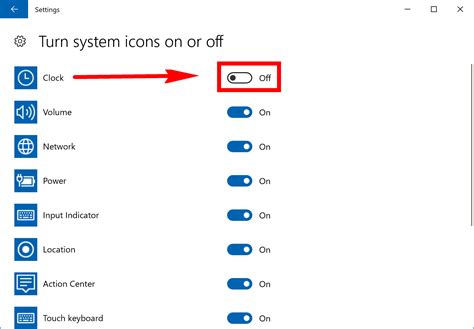 Turn On/Off System Icons on Taskbar in Windows 10