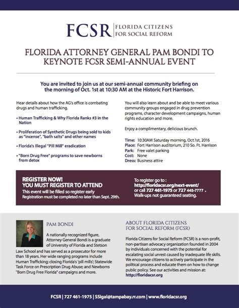 Briefing by Florida Attorney General Pam Bondi – Florida Citizens for ...