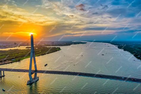 Premium Photo | Can Tho bridge, Can Tho city, Vietnam, aerial view ...